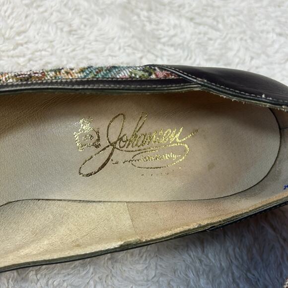Vintage 80s 90s Johansen carpet tapestry floral pumps, size 10 - Picture 2 of 11